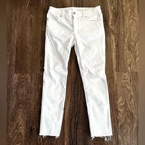 Gap kids white distressed super skinny ankle jeans size 10